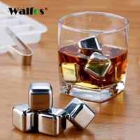 walfos 100 food grade stainless steel whiskey stones sipping ice cube whisky stone whisky rock cooler
