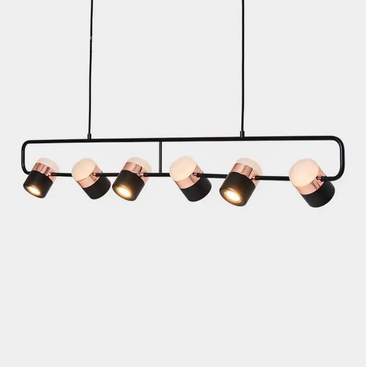 Postmodern metal plating rose gold champagne black white living room bedroom restaurant long simple chandelier led fixtur | Освещение