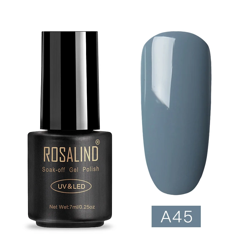 A45 ROSALIND Гель-лак Гибридный неоновый Гель-лак для ногтей Набор для маникюра Полупостоянный УФ светодиодный праймер верхнее покрытие ногтей художественный Гель-лак для ногтей - Цвет: A45