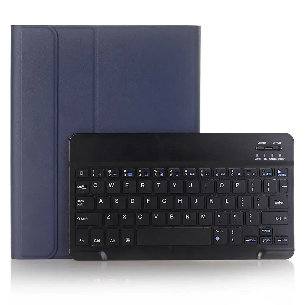 Blue with Black Для iPad чехол с клавиатурой и карандашом для iPad 9,7 5th 6th Generation Air 1 2 Русский Испанский чехол для клавиатуры - Цвет: Blue with Black