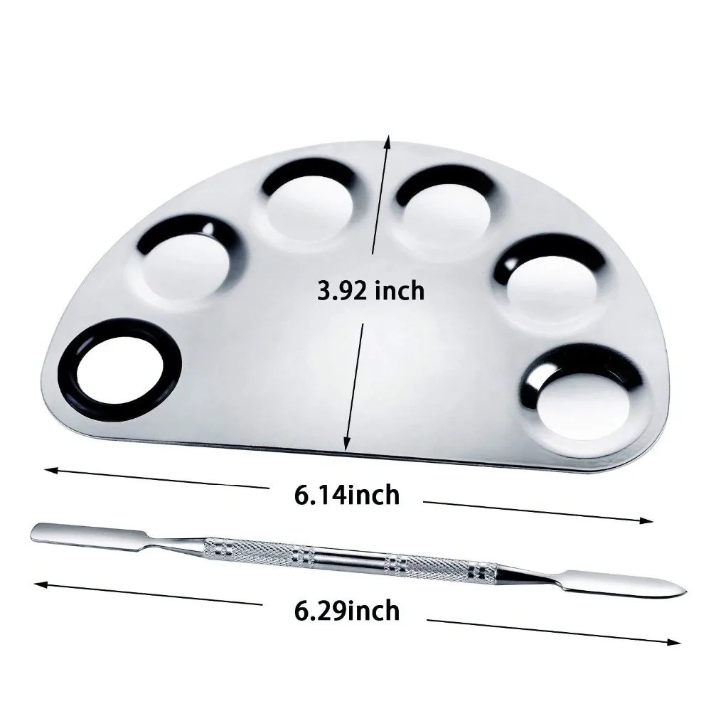 Makeup Palette Spatula Mixing Tray - Stainless Steel Cosmetic Blending Tool (L0552) image 4