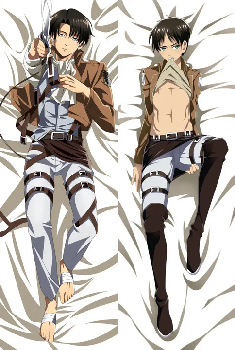 H Аниме Shingeki no Kyojin Подушка «Dakimakura» чехол Чехол атака на Титанов Levi Rivaille обнимающие постельные принадлежности для тела наволочка s чехлы - Цвет: H