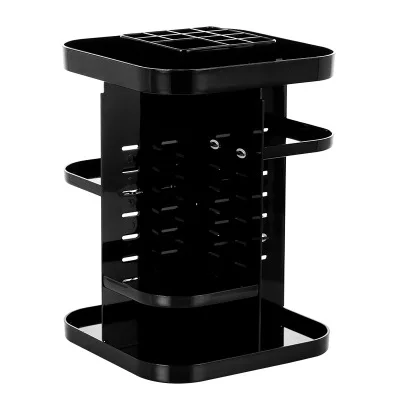 black b 360-degree Rotating Makeup Organizer cosmetic Display Case round jewelry storage rack box Adjustable Cosmetic Storage Rack - Цвет: black b