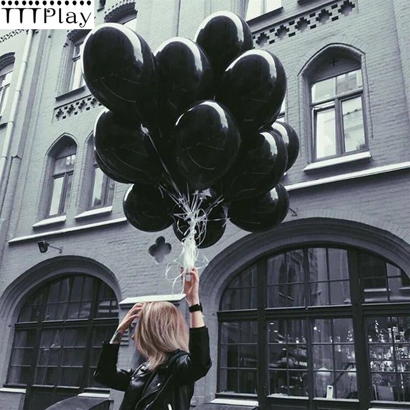 

10 шт., черные воздушные шары, 10 дюймов, 2,3 г
