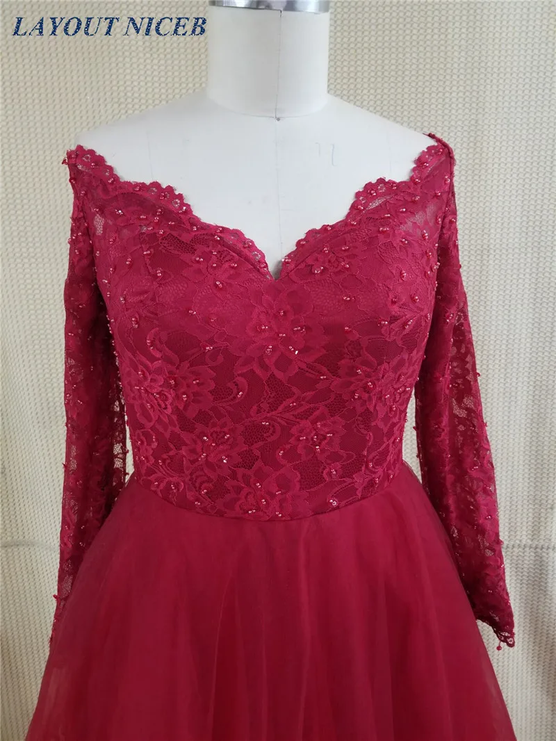 Vestido De Novia 2018 романтическое красное вечернее платье с открытыми плечами и