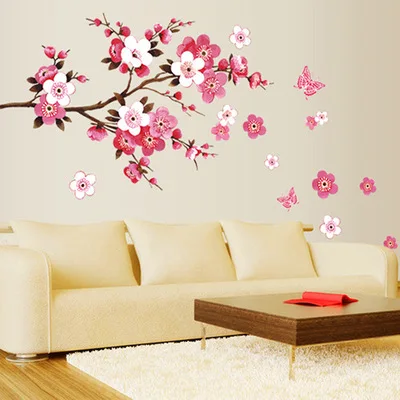

Peach blossom stickers stickers fashion TV setting wall of the sitting room the bedroom window wall stickers