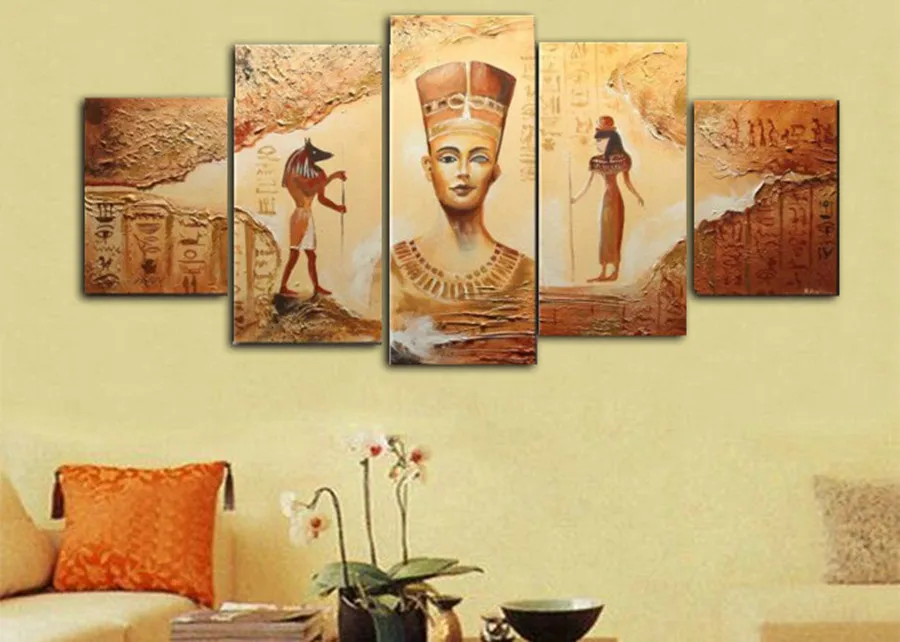 

5pcs / set, 5d Diy Diamond Painting, Square Rhinestone Cross Stitch Diamond Embroidery Egyptian goddess diamond mosaic home dec
