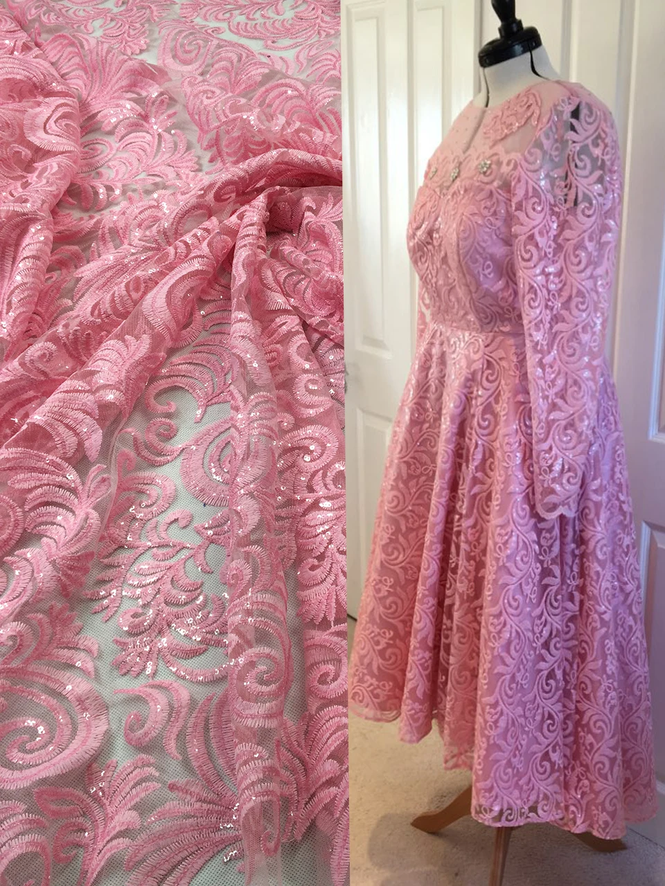 Новая нигерийская сетчатая кружевная ткань с вышивкой и блестками свадебные