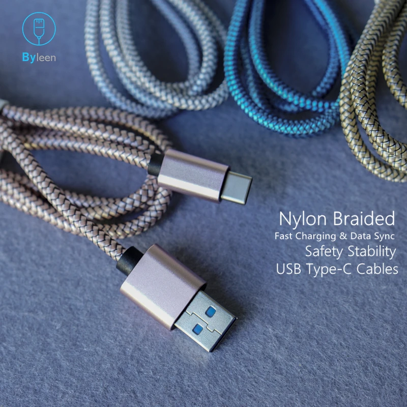 Usb-кабель быстрой зарядки Byleen Type-C 0 25 м/1 м/2 м для Ulefone power 5 3s T2 Pro Armor 2s Meizu 16th |