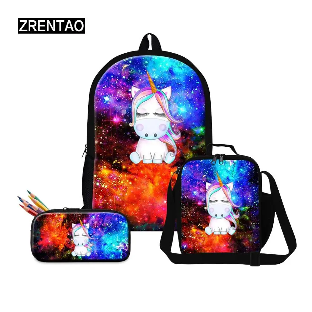 

Blue/Black/Red/Colorful Teenage Boys Girls School Bags Sets Galaxy Space Unicorn Print Preschool Toddlers Kid Schoolbag Mochila