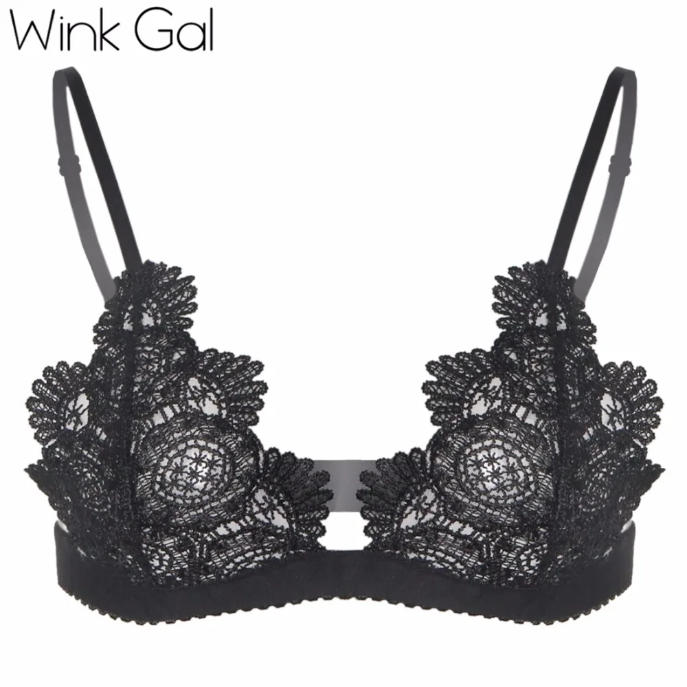 Подмигивание Гал Женственная Дамская обувь Bralette прозрачный горячее женское