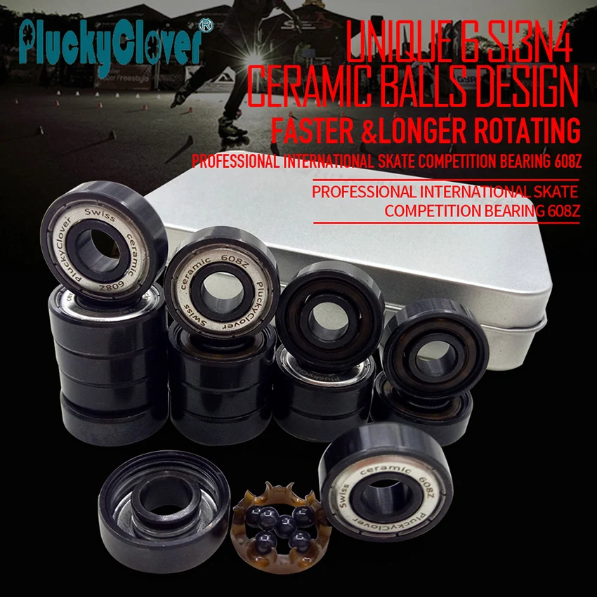 16 шт. 608z PluckyClover Швейцарский керамический подшипник скутер шарикоподшипник для