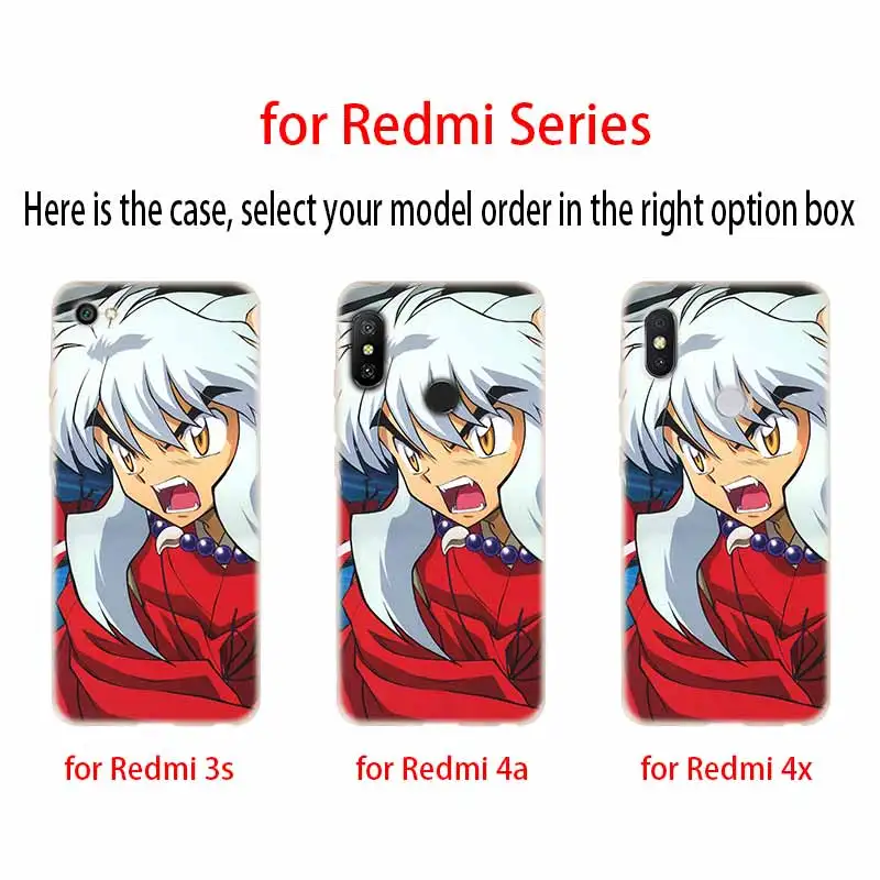 Силиконовый прозрачный мягкий чехол Inuyasha из ТПУ для Xiaomi Redmi Note 10 9 8 7 6 5 Pro Max 10S 9T 8T 9S