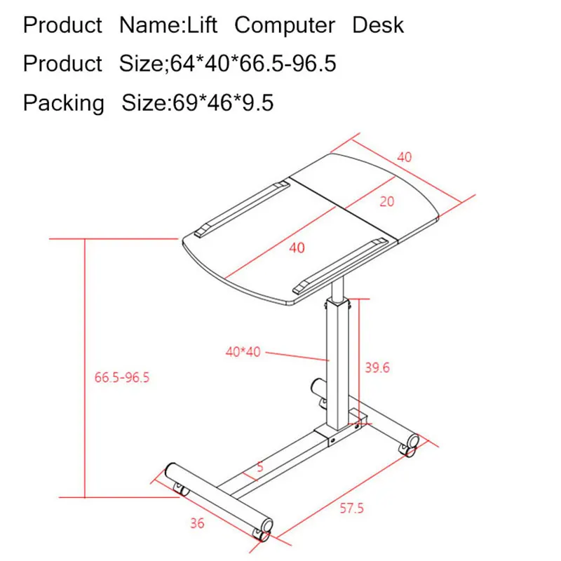 Magic Union Simple Laptop Desk Adjustable Computer Desktop Study Home Lift Folding Moveable Bedside Table Portable | Мебель