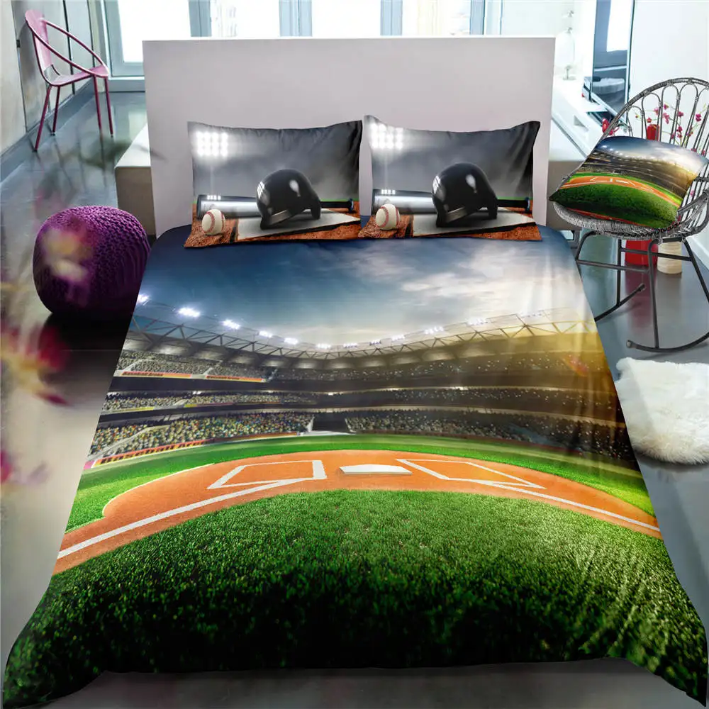3D крутой бейсбольный спортивный комплект постельного белья для мальчиков