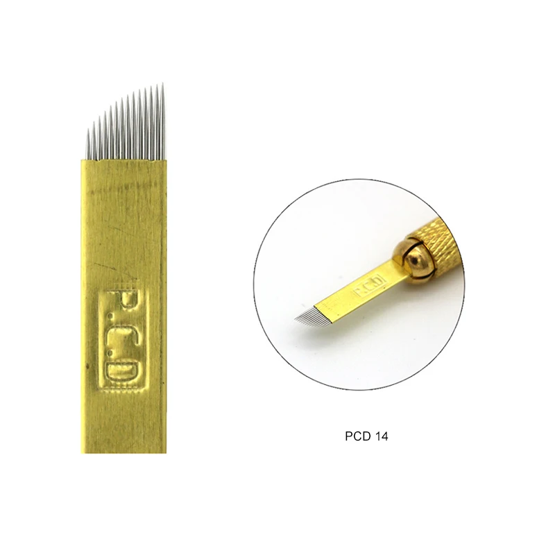 Жесткий PCD иглы для татуажа Перманентный макияж ручная тату бровей изогнутое