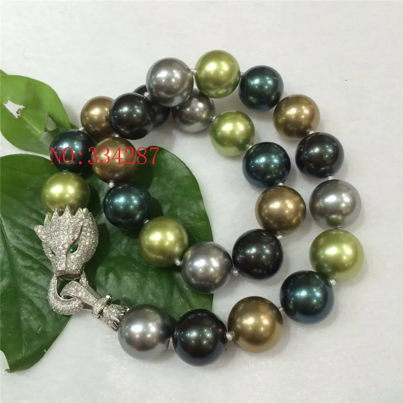 Новое огромное ожерелье 16 мм из натуральной разноцветной морской ракушки с