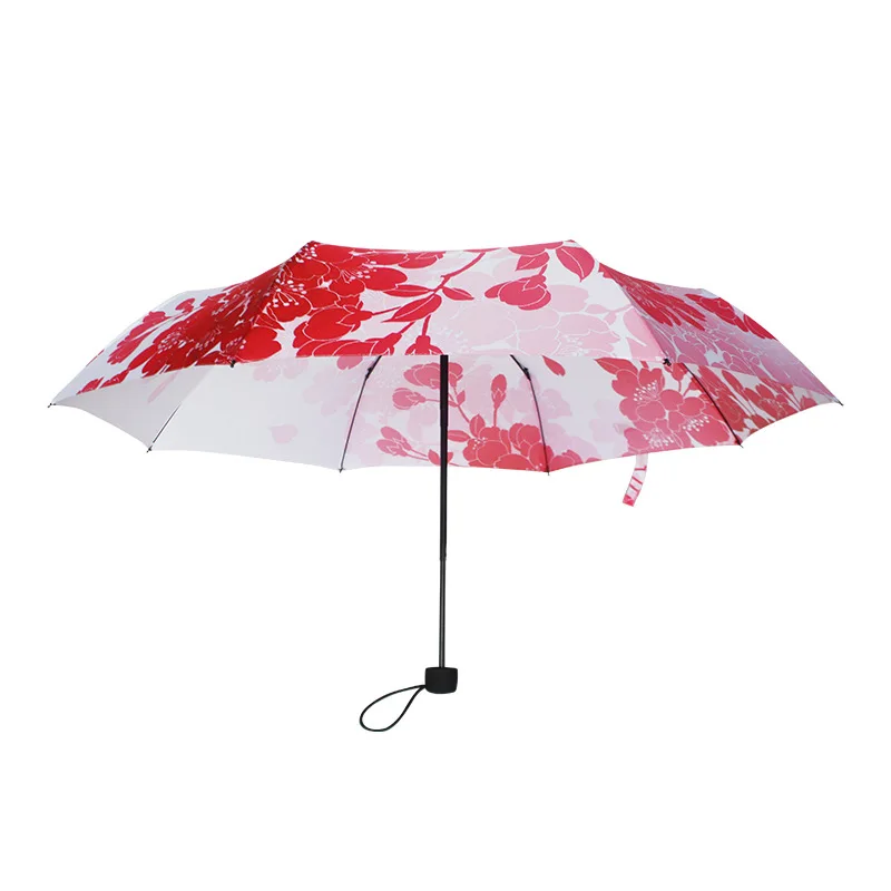 Yesello цветущая вишня Складной Зонтик Для женщин красный цветок свадебный зонтик