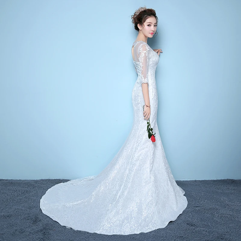 DongCMY LD0812 длинное белое Бандажное свадебное платье русалки vestido de noiva платье|wedding