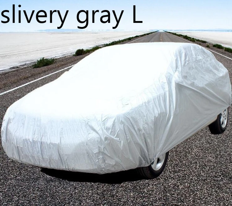 slivery gray L Автомобильный Крытый Открытый полный автомобильный чехол singledeck Sun UV снег Защита от пыли Размер S M L XL XXL Материал peva Wh - Название цвета: slivery gray L