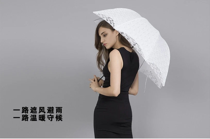 100% брендовый Винтажный кружевной зонтик для свадебной принцессы прочный красный