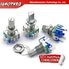 2 шт. полуосьось сливы роторный кодер, Длина ручки 15 мм20 мм Кодовый переключательEC11цифровой потенциометр с переключателем 5Pin 3Pin