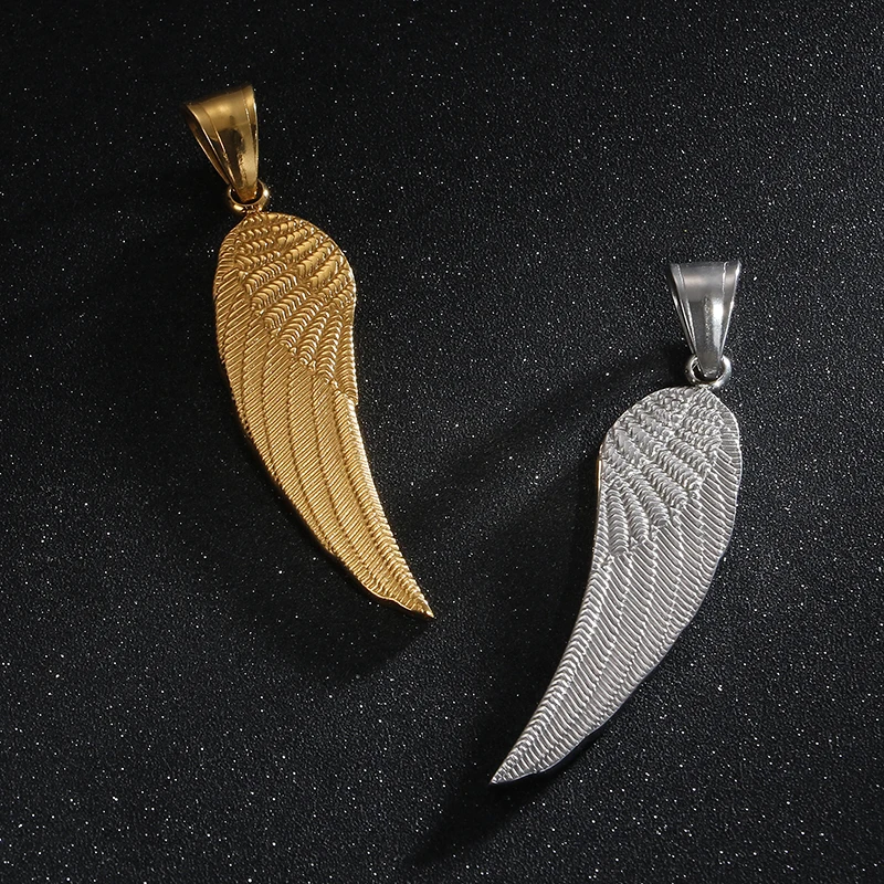 Kalen New Stainless Steel Pendant Necklaces For Men Gold/ Angel Wing Link Chain Chokers Male Women Jewelry Summer Gifts | Украшения и