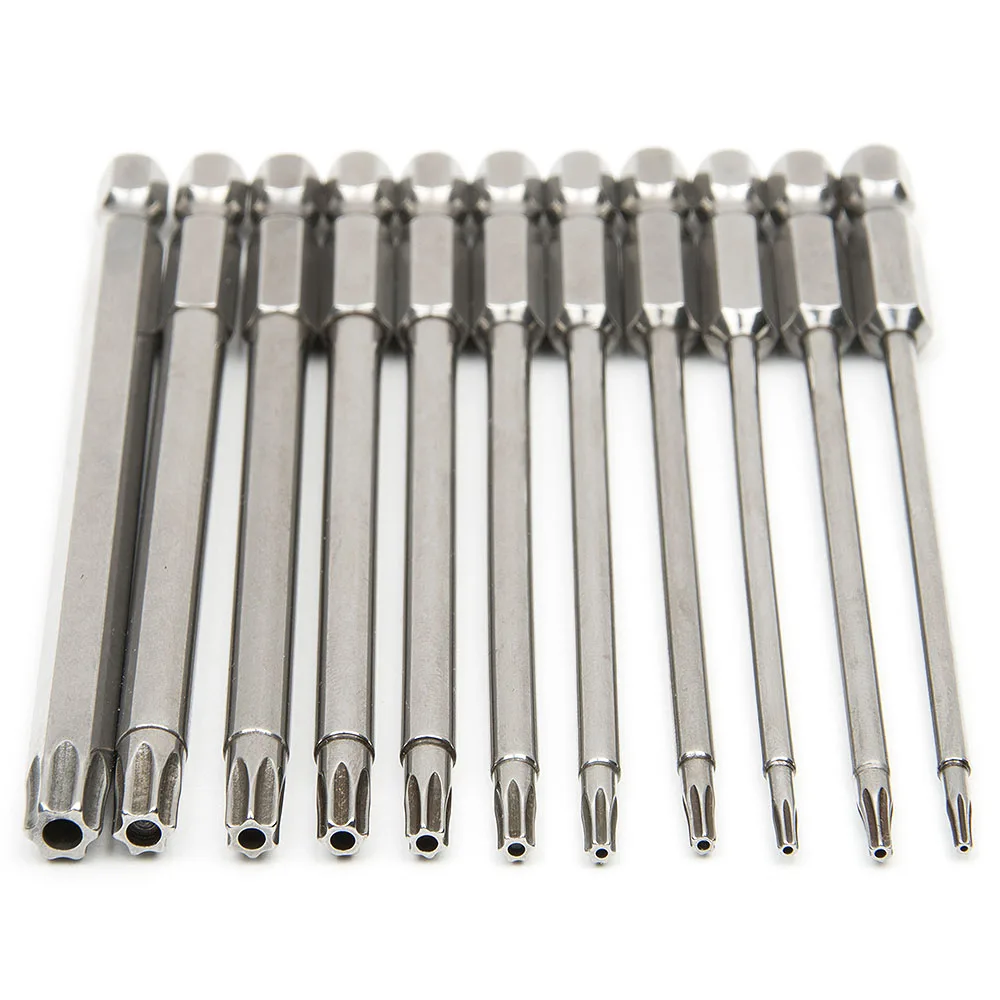 11 шт. 1/4 дюйма Магнитная отвертка Torx 100 мм T6 T40 электрическая отвертка|torx screwdriver bits