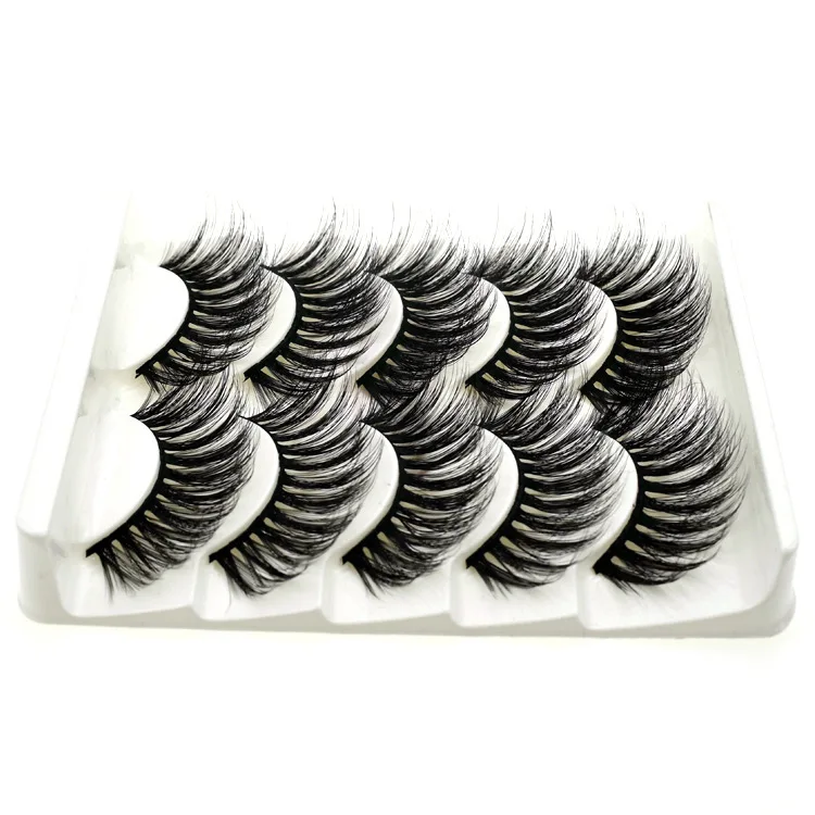 5 Pairs False Eyelashes Natural Mink Individual Wispy Lashes Handmade Fake Eyelash for Makeups Cilios Maquiagem Faux Cils | Красота и