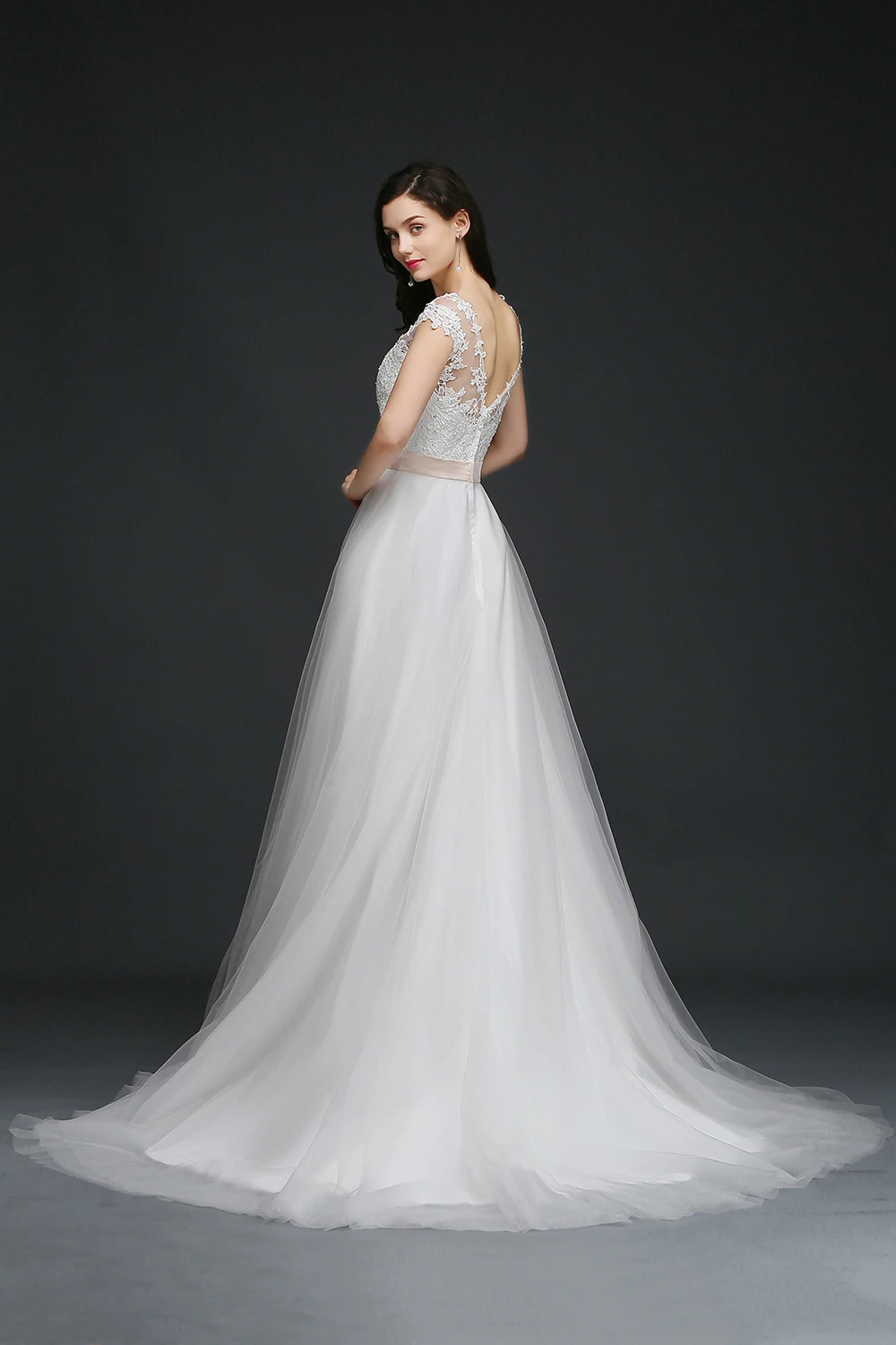 Robe de mariee свадебное платье со шлейфом vestido noiva длинное es 2019 конец линии рукав