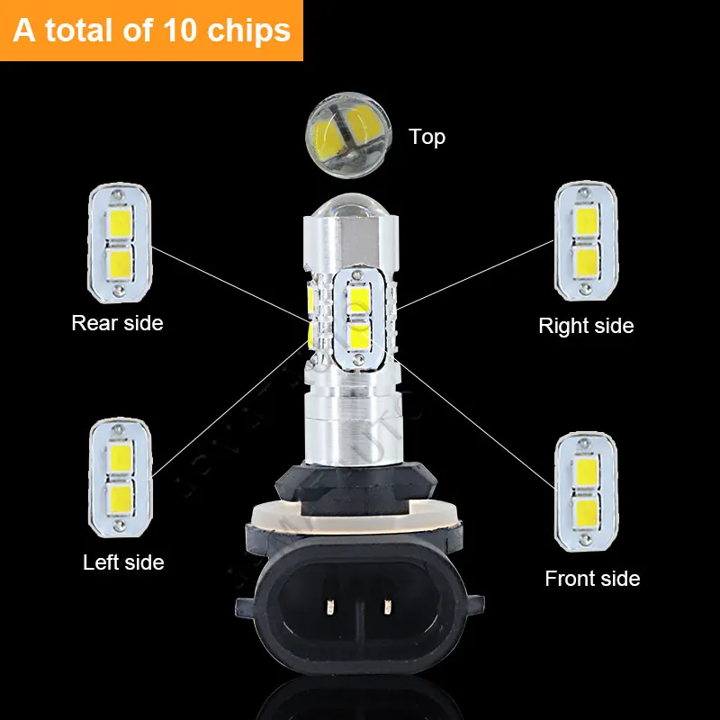 2x50 Вт Высокая мощность для Samsung Chips 10SMD H27W/2 881 886 894 898 899 светодиодная