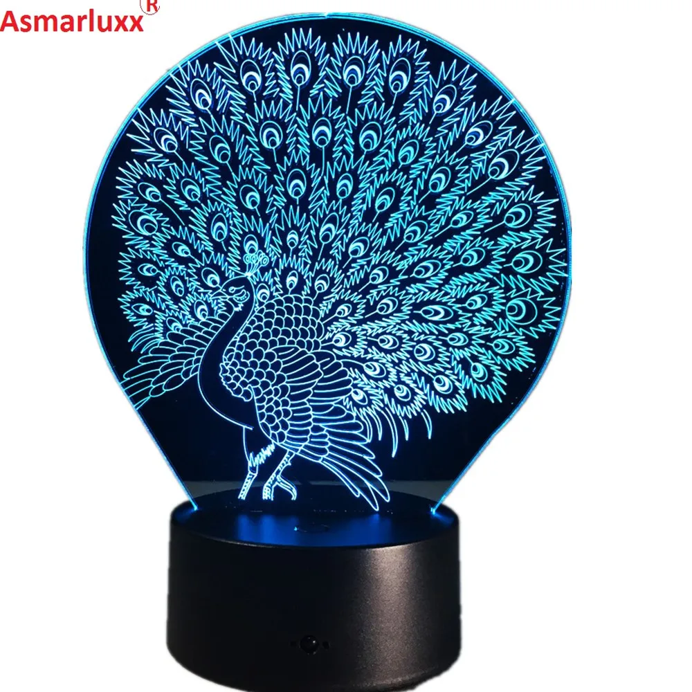 Ночник в виде павлина декоративная Лавовая Лампа для дома светодиодный чное