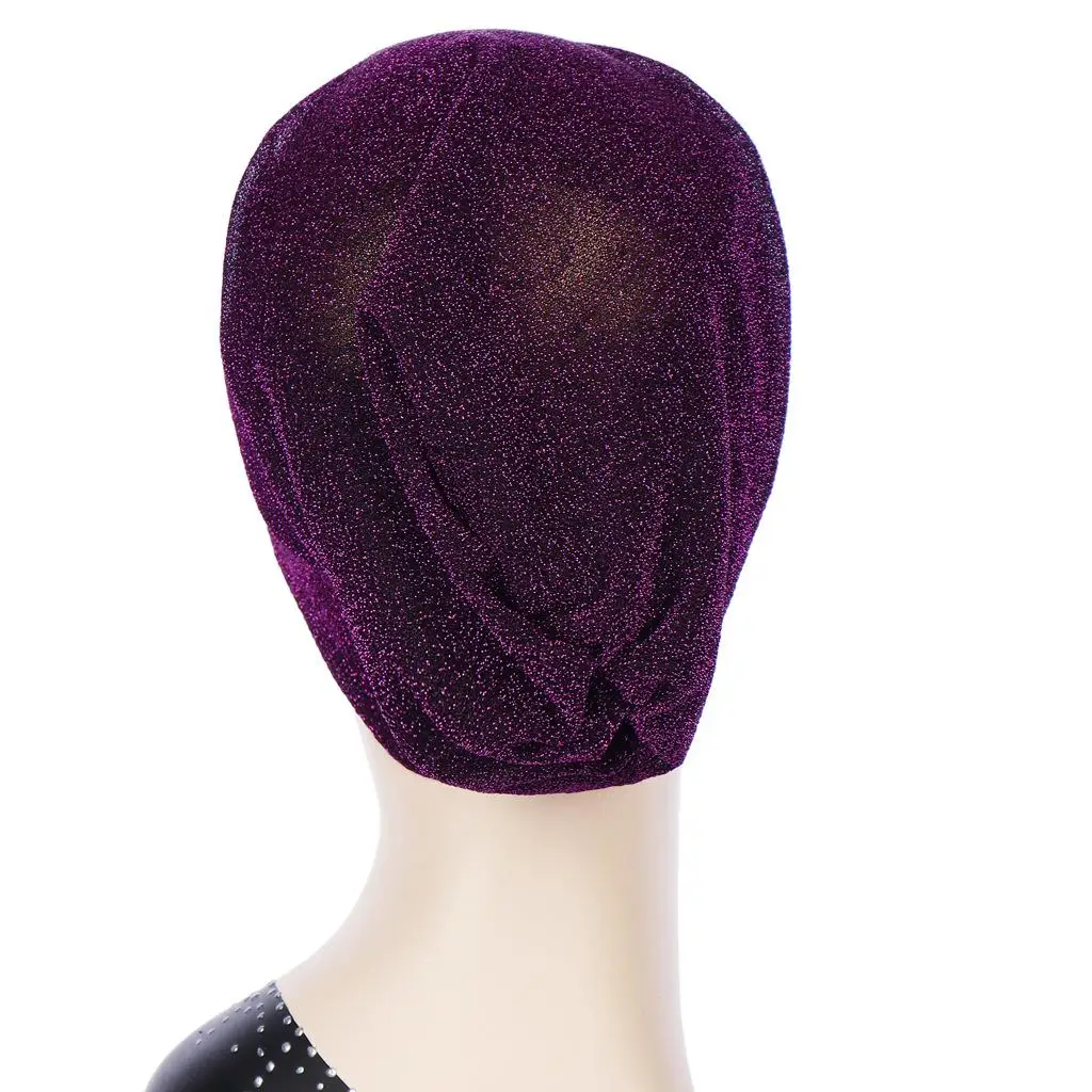 12PCS Glitter Bonnet Turban Fashion Wome Hat Indian Muslim Head Scarf Cover Headwrap Cancer Chemo Random Color | Аксессуары для