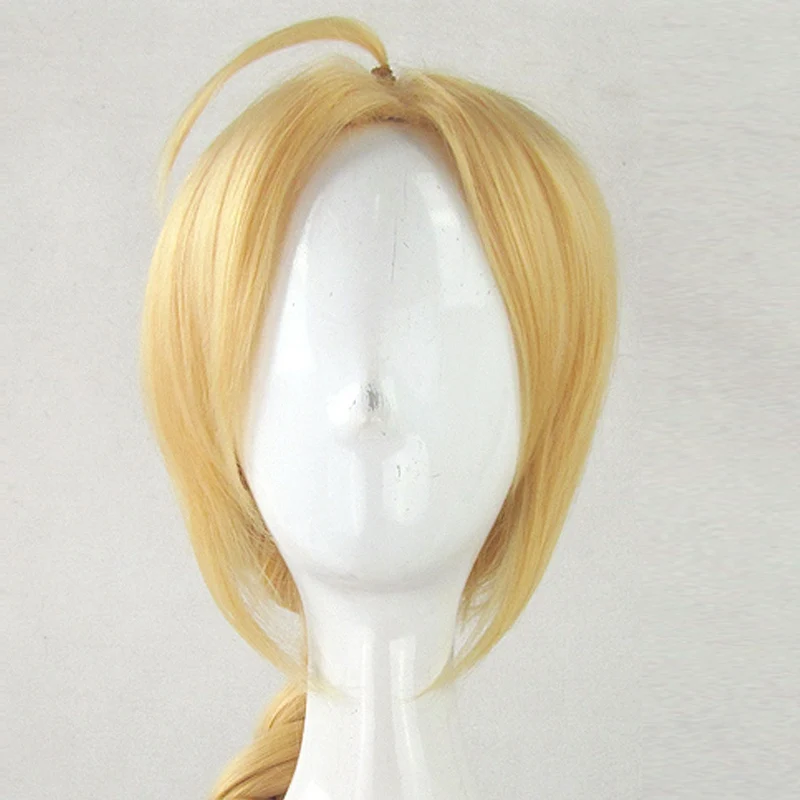 Аниме Стальной алхимик Эдвард Элрик 55 см средней длины прямая коса стилизованный