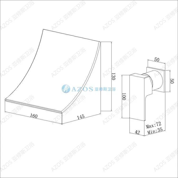 Современный кран с двумя отверстиями хромированная отделка водопад настенный