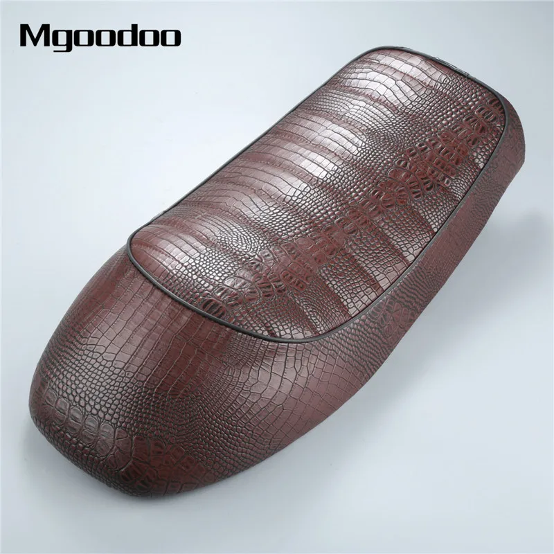 Mgoodoo Crocodile Motorcycle Cafe Racer Seat Custom Vintage Hump Saddle Flat Pan Retro Fit For KAWASAKI Suzuki GS Honda CB |