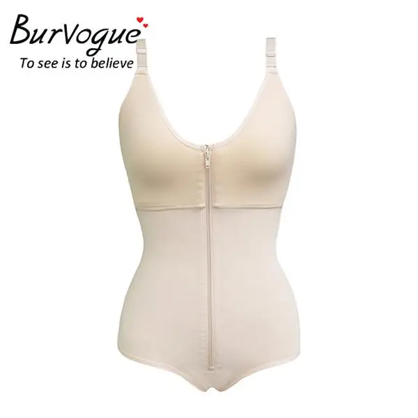 Skin Burvogue, женское нижнее белье для похудения, Цельный боди, Корректирующее белье, овербюст, молния, Корректирующее белье для тела, S-6XL, белье размера плюс, утягивающее белье - Цвет: Skin