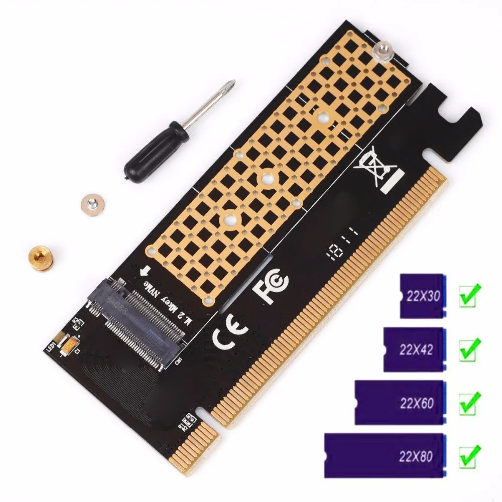 Pro M.2 NVMe SSD NGFF к PCIE 3 0 X16 X4 адаптер M ключ интерфейсная карта полная скорость для Windows