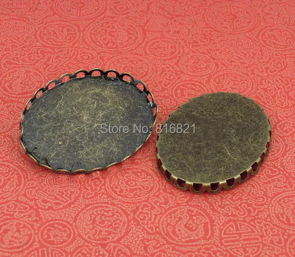 Пустой Овальный кружевной ободок настройки кабошона основа для плавающих шармов