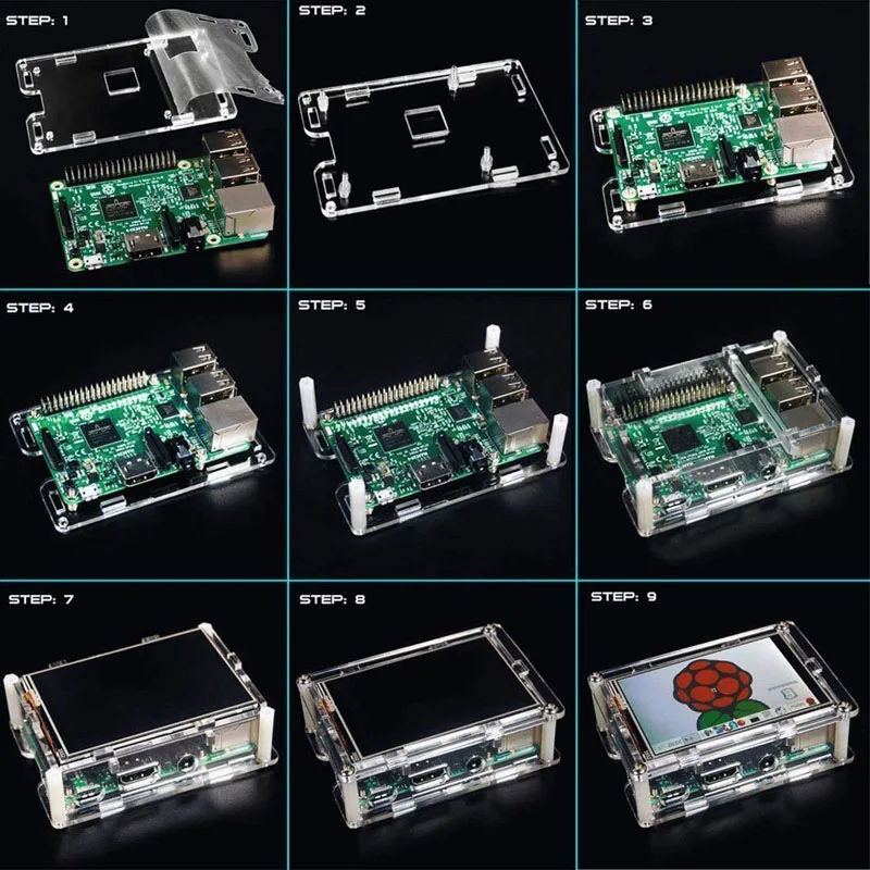 Чехол для Raspberry Pi с ЖК-дисплеем 3 5 дюйма прозрачный чехол теплоотводом raspberry |
