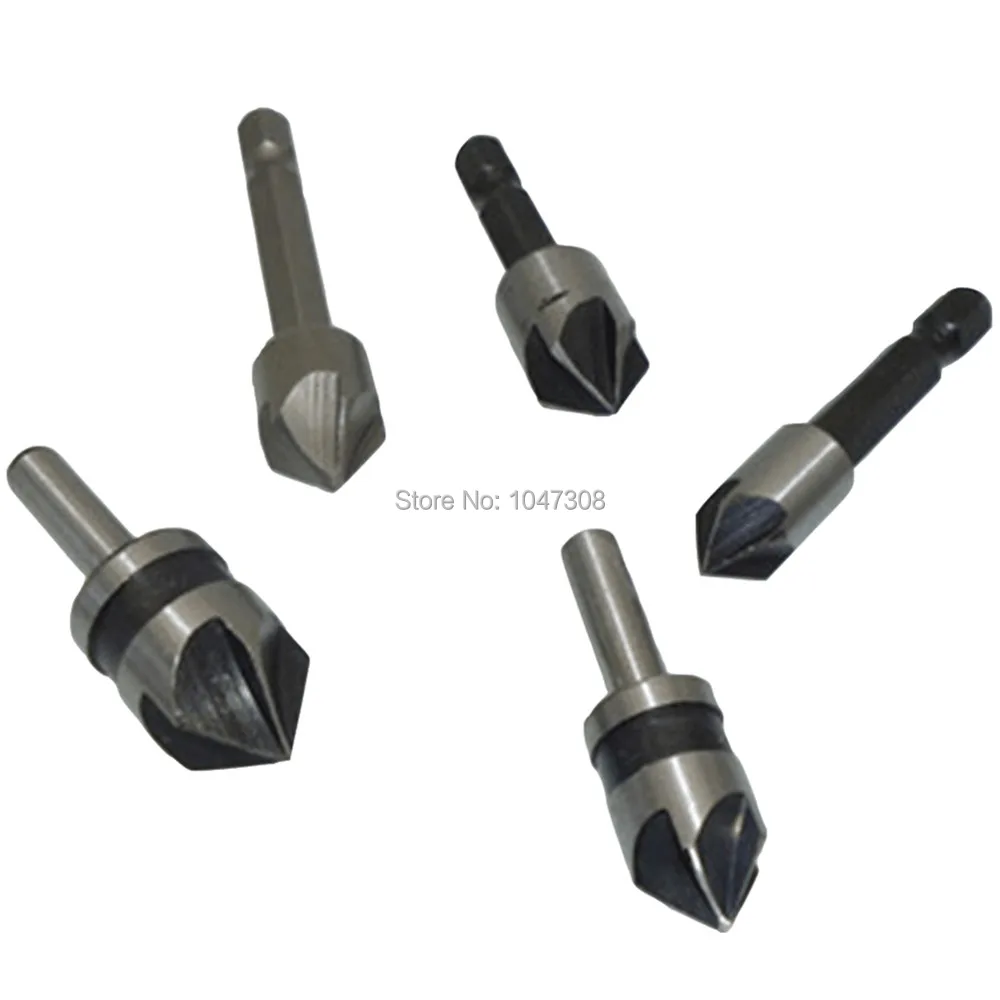 5 шт. зенковочные сверла для дерева пилота отверстие зенковки Набор бит 1/4