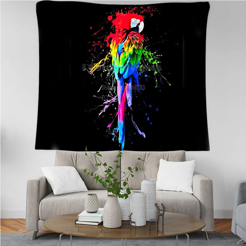 PLstar Cosmos Tapestry Parrot Flower 3D Printing Tapestrying Rectangular Home Decor Wall Hanging New style 1 | Дом и сад