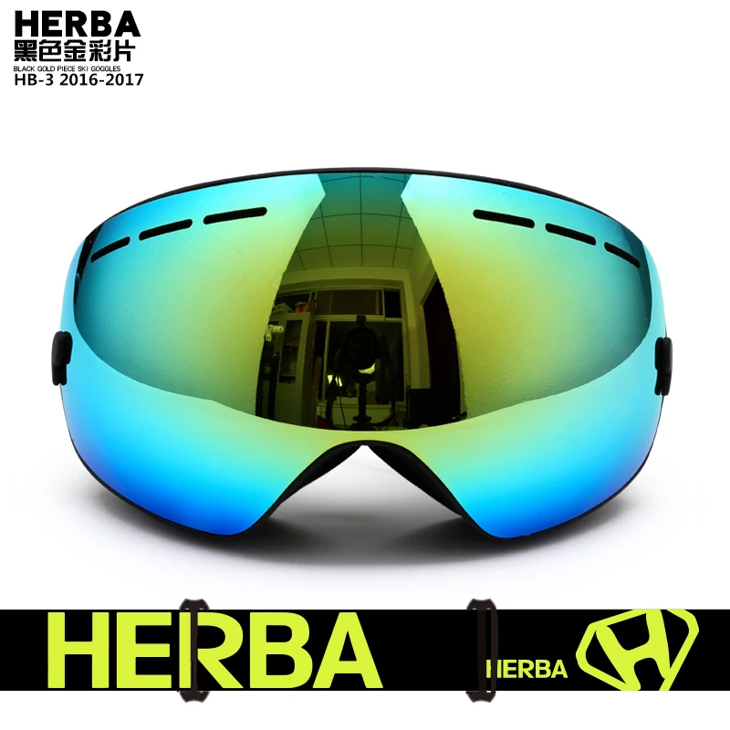Новинка, лыжные очки HERBA, двойные линзы, UV400, анти-туман, для взрослых, сноуборд, Лыжный спорт, очки для женщин, мужчин, снежные очки