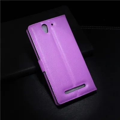 Фиолетовый Для sony Xperia C3 Dual S55T S55U бумажник Casse Флип кожаный чехол для sony C3 D2533 D2502 телефон кошелек Чехол подставка с отделением для карт - Цвет: Фиолетовый