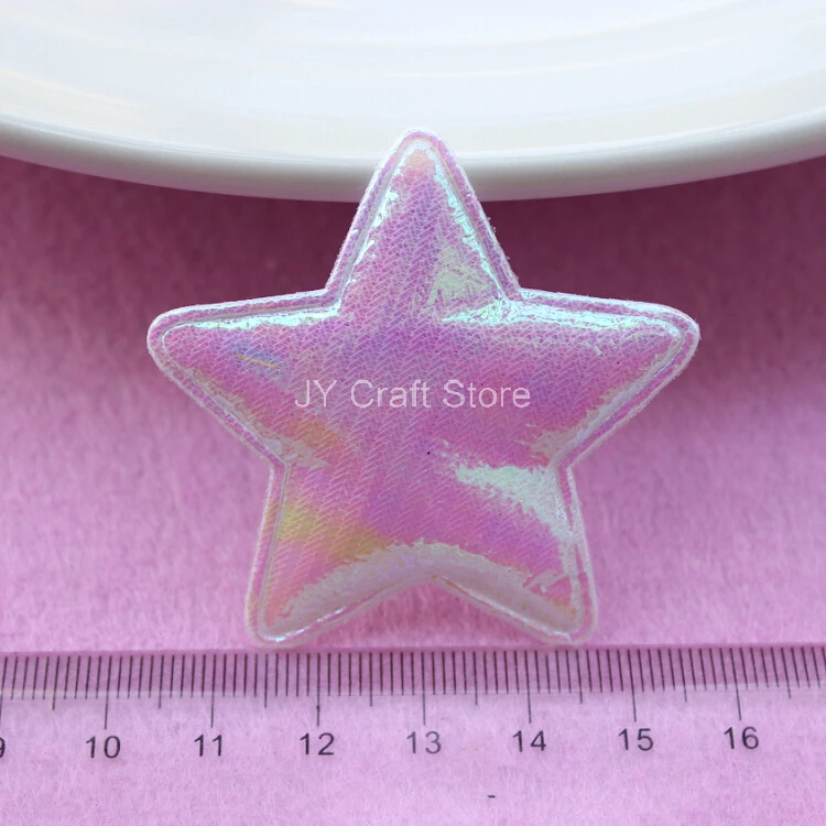 100 шт./лот цветная сатная нашивка в виде звезд с подкладкой из металлического