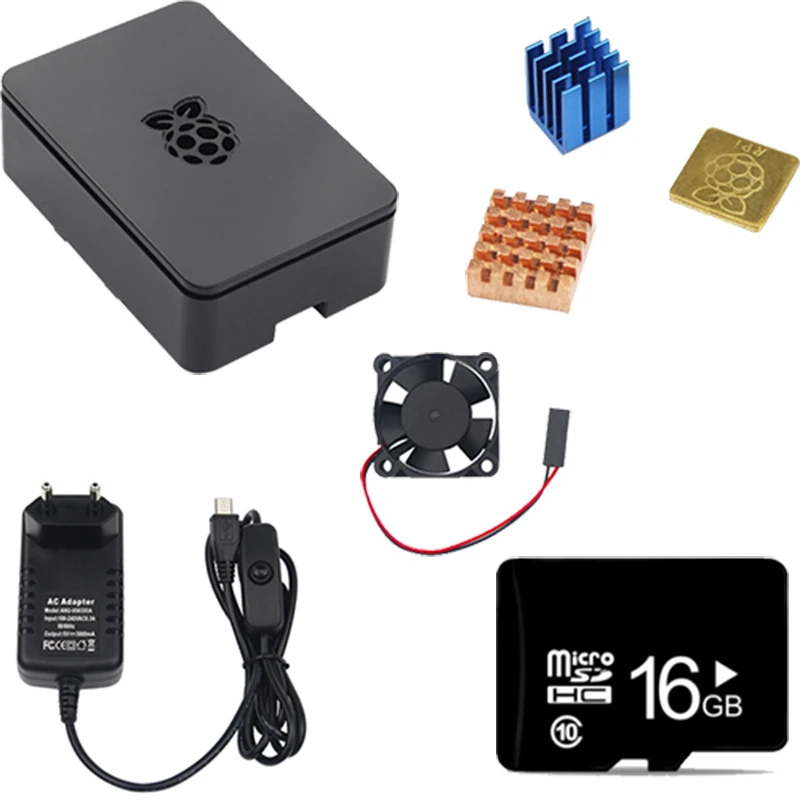 Комплект для Raspberry Pi 3B + /3/2 чехол из АБС пластика охлаждающий вентилятор адаптер