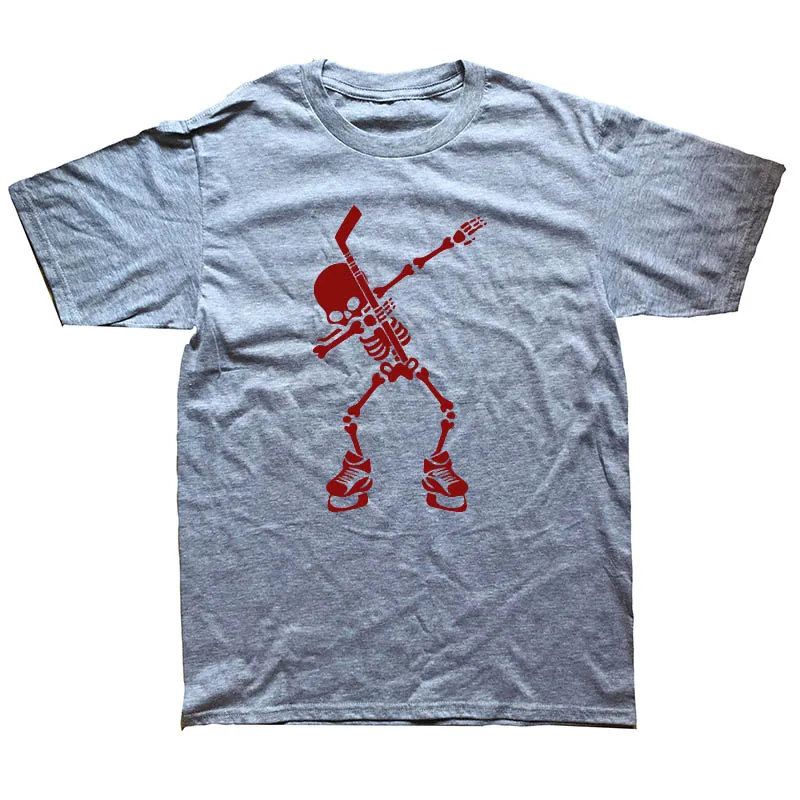 gray Hockeyer Skeleton Dab Dance футболка для Хэллоуина новая футболка Мужская модная футболка Модная хлопковая футболка размера плюс - Цвет: gray