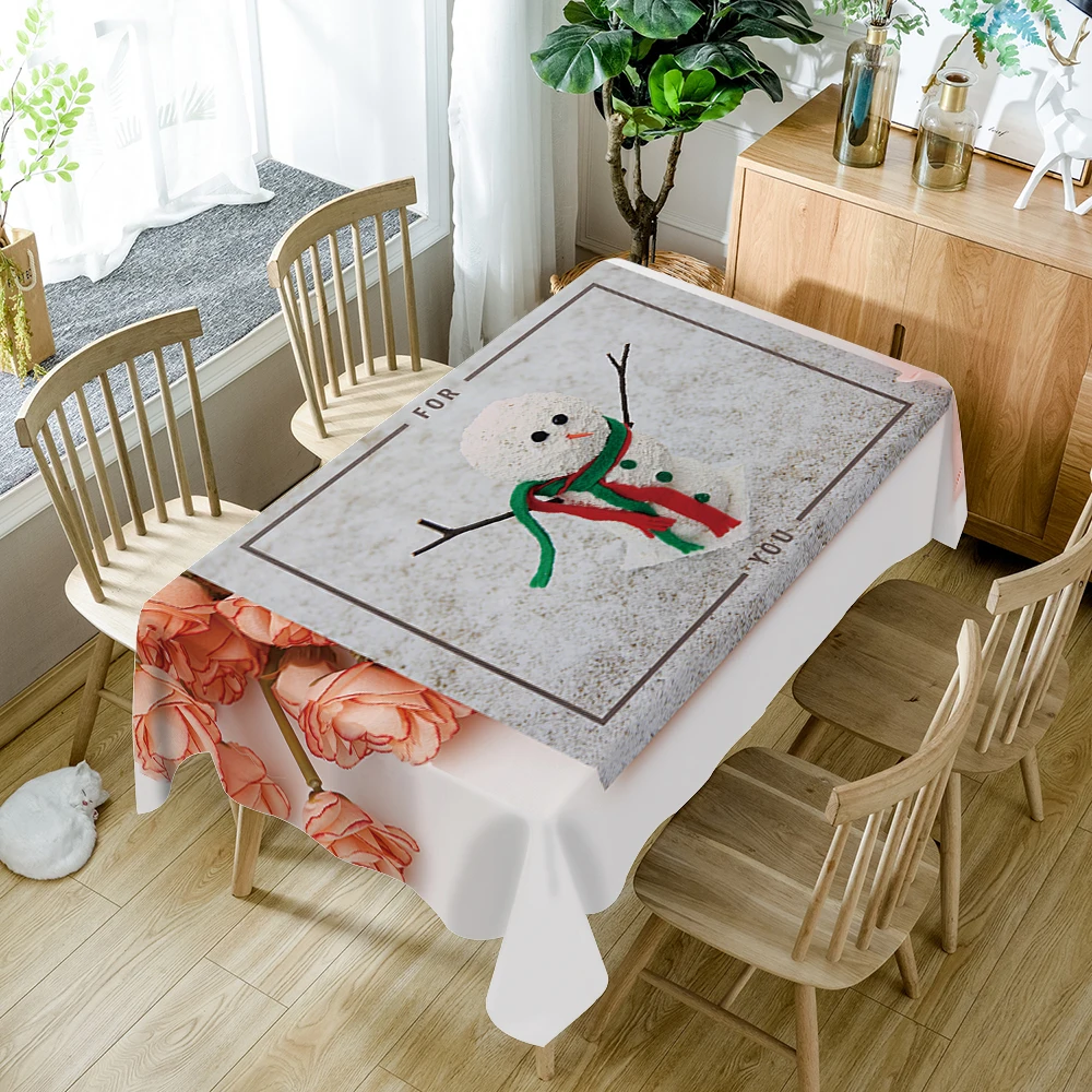 Европейский полиэстер 3D скатерть зеленая Рождественская елка узор водонепроницаемый утолщаются прямоугольные свадебные скатерти для вечерние и банкетные
