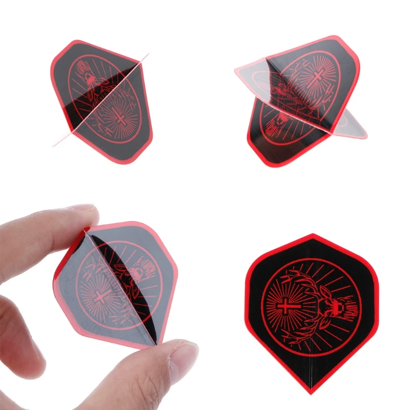 High Quality PET Dart Flights - 30 Pcs/Set with Rare Patterns in Red+Black image 2
