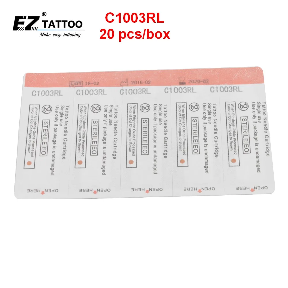 C1003RL EZ белый татуировки иглы картриджа Круглый Liner #10 0 30 мм с коническим 5 для